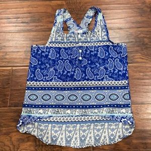Japna Kids Size 12 Light Flowy Paisley Tank Top